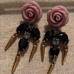 J. Crew Flower Gem Costume Earrings
